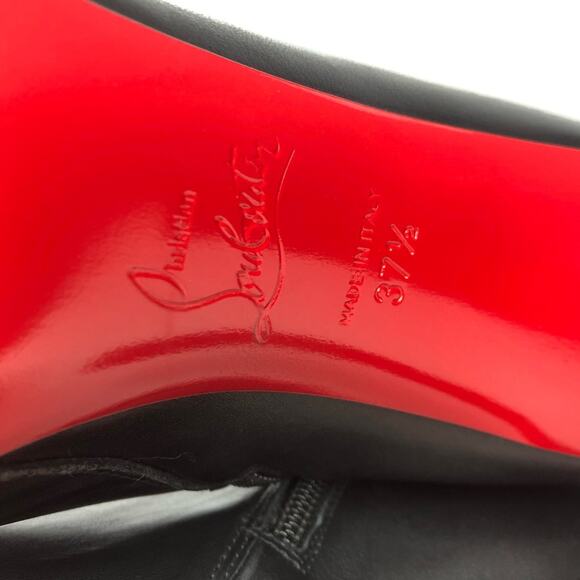 NEW Christian Louboutin Condora Botta 85 Knee High Black Pointed Toe Boots 37.5 - Picture 9 of 9